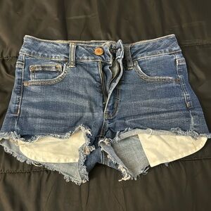 American Eagle Hi-Rise Shortie Jean shorts size 4!
